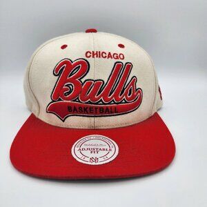 Chicago Bulls Script Mitchell & Ness HWC White Dome 2-Tone Snapback Hat 2013